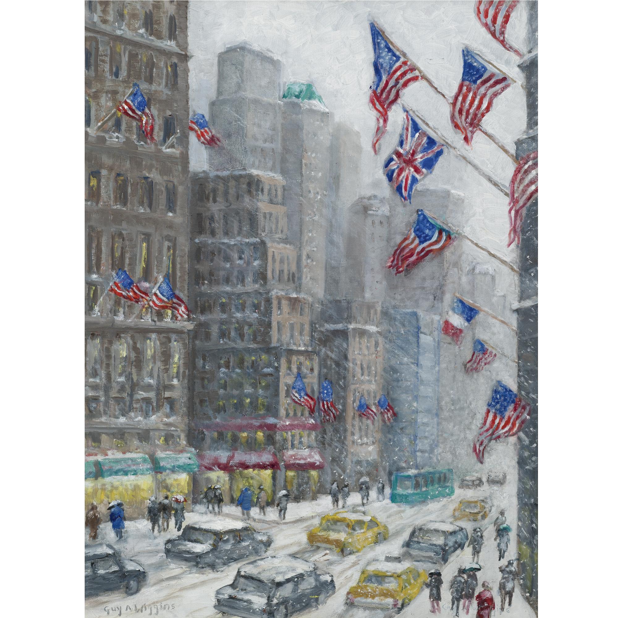 Guy Arthur Wiggins - Flags On Fifth Avenue