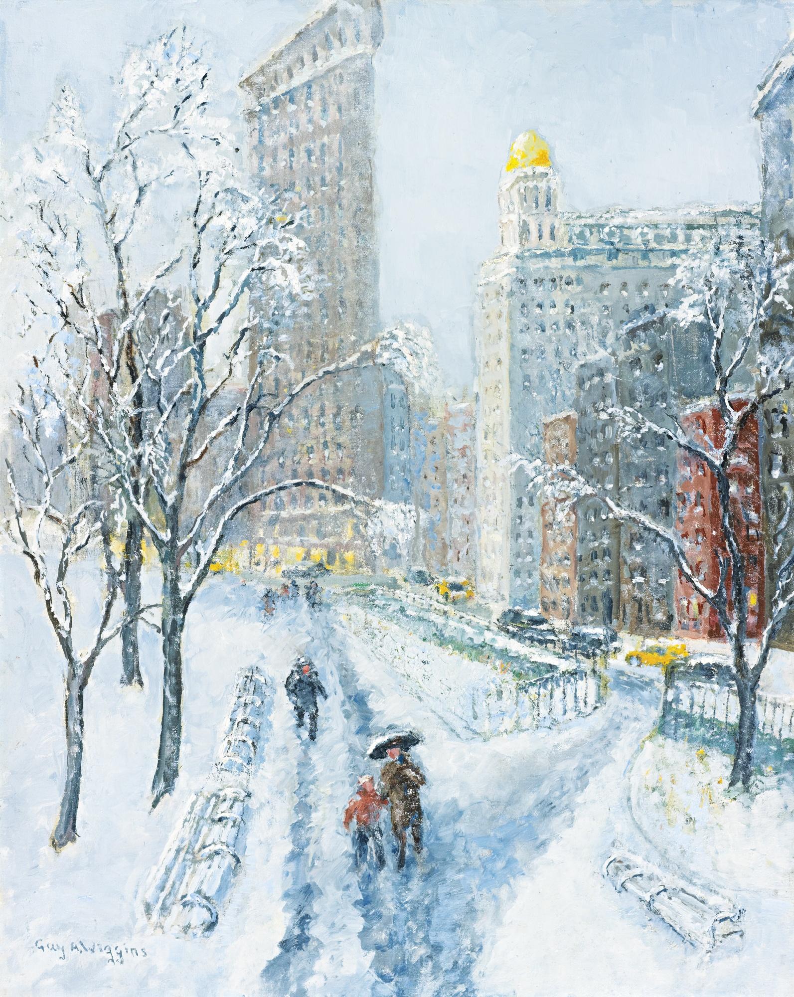 Guy Arthur Wiggins - Madison Square Park In February