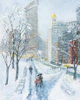 Guy Arthur Wiggins - Madison Square Park In February