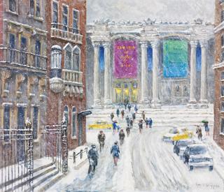 Guy Arthur Wiggins - Snowy Weather At The Metropolitan Museum