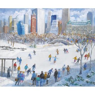 Guy Arthur Wiggins - Wollman Rink In Central Park--Looking Southeast