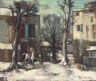 Guy Cambier - A winter street scene
