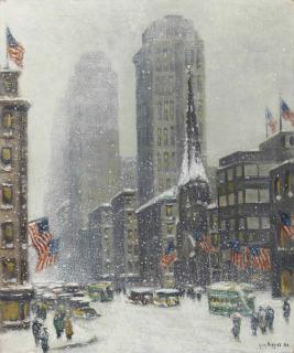 Guy Carleton Wiggins - 5th Ave. Mid-Town, Winter