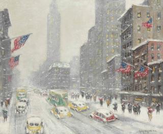 Guy Carleton Wiggins - 5th Avenue and the Empire State Building