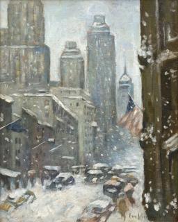 Guy Carleton Wiggins - Blustery Day, N.Y.C.