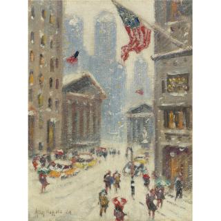 Guy Carleton Wiggins - Broad Street In The Winter
