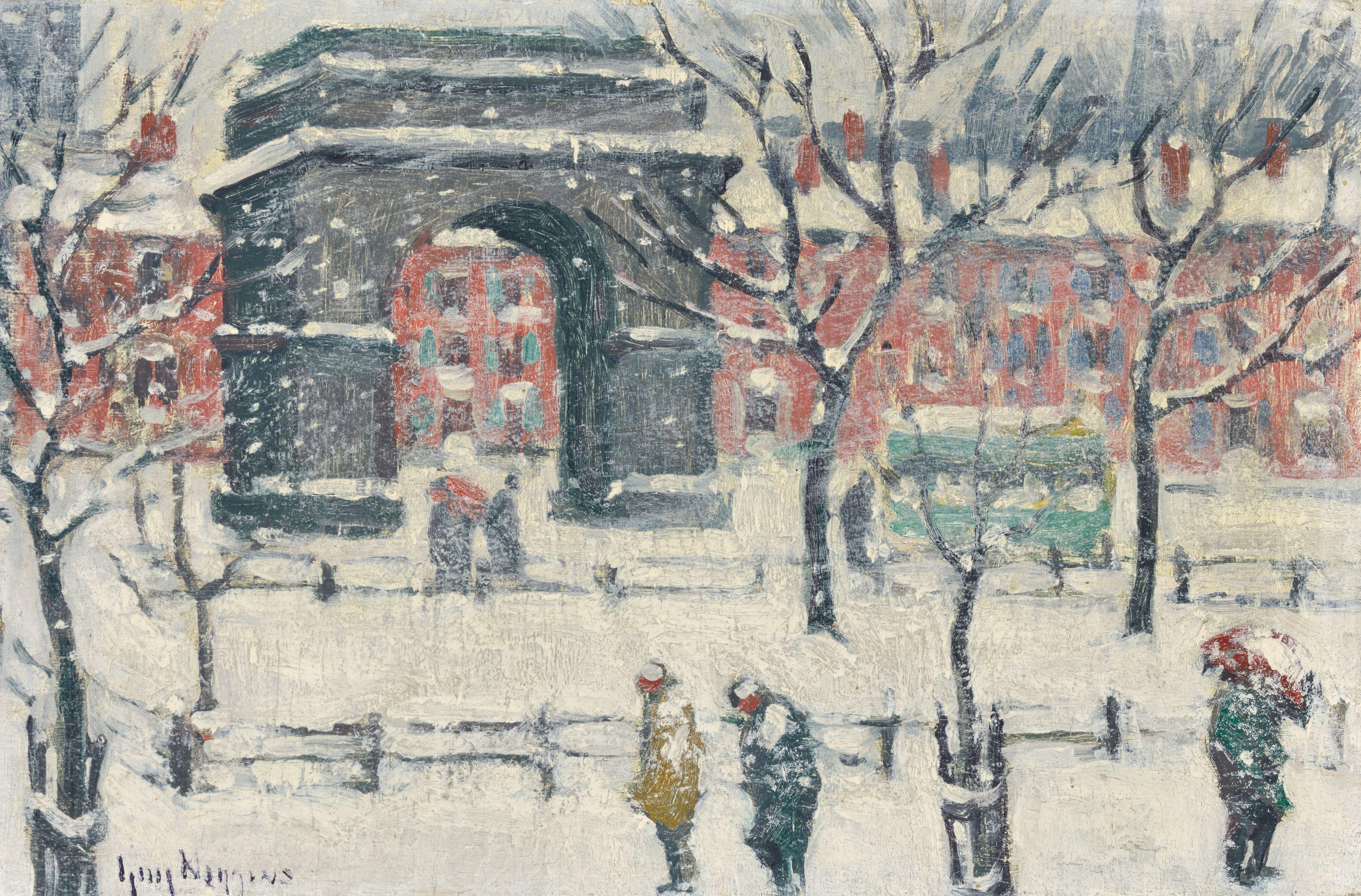 Guy Carleton Wiggins - Christmas Eve in Washington Square