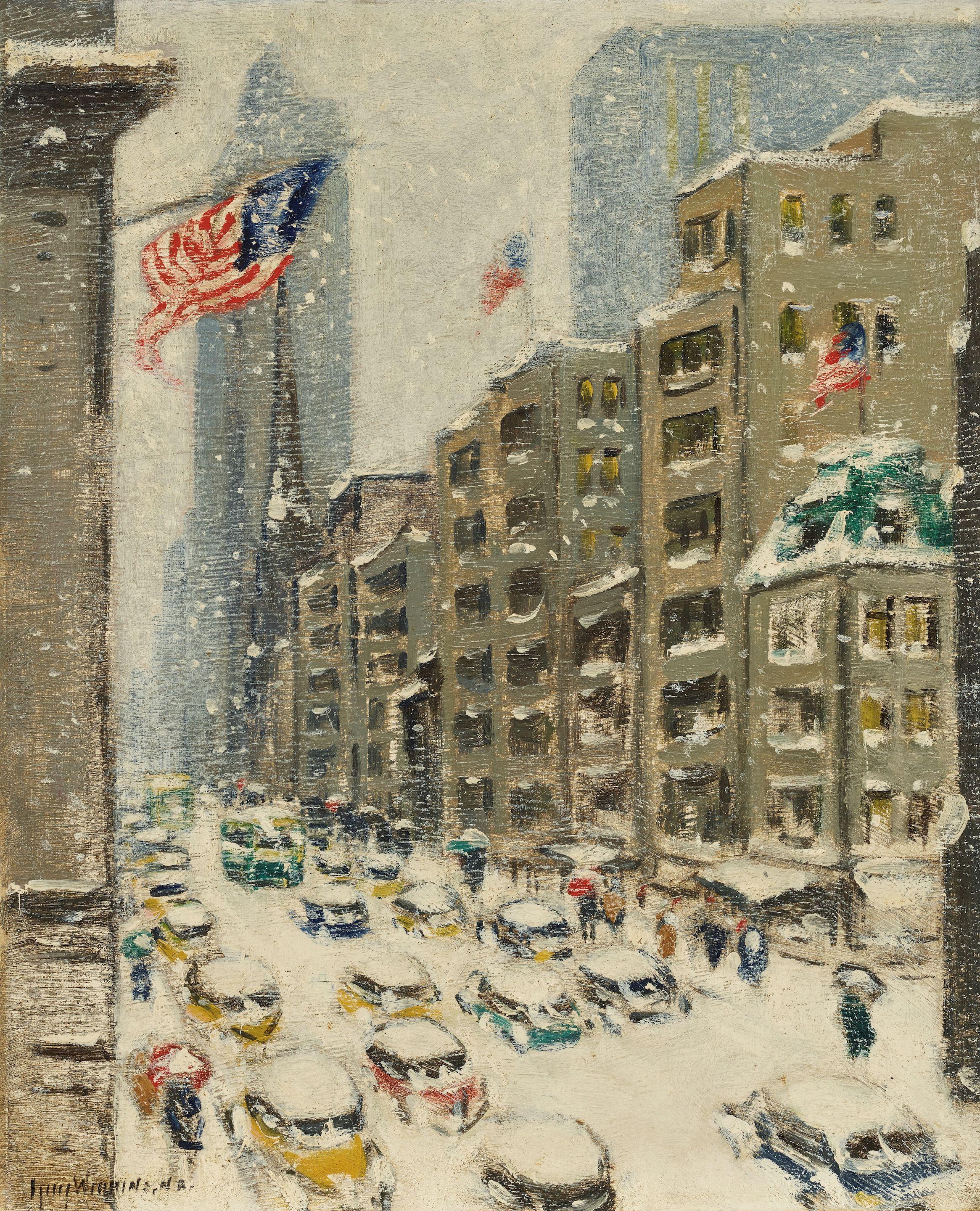 Guy Carleton Wiggins - Looking Downtown 5th Avenue at 53rd Street
