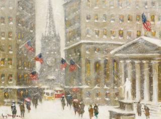 Guy Carleton Wiggins - The Financial District, New York Winter