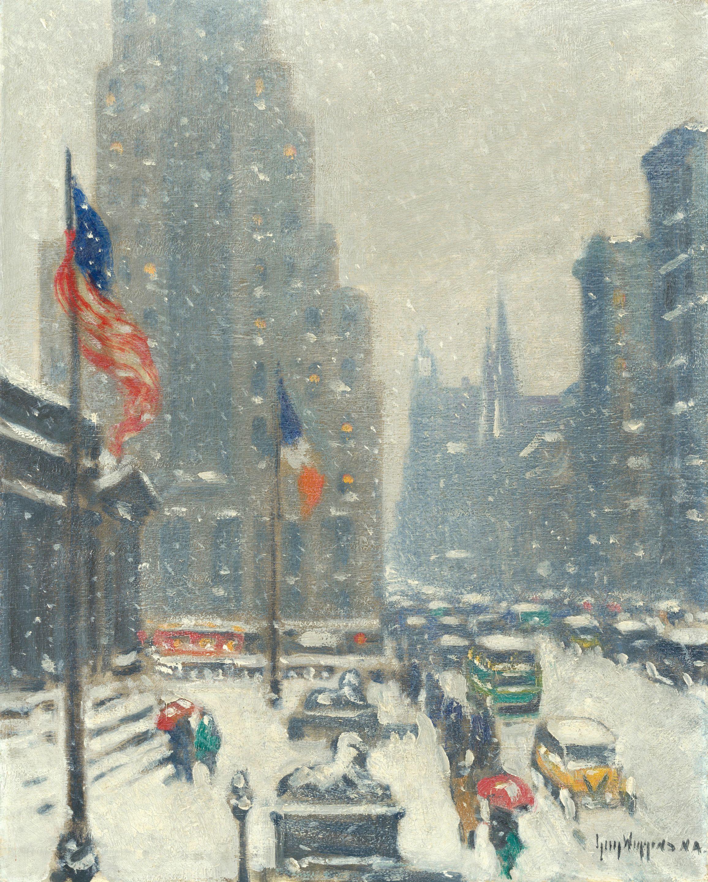 Guy Carleton Wiggins - The Library Winter