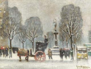 Guy Carleton Wiggins - The Plaza in Winter