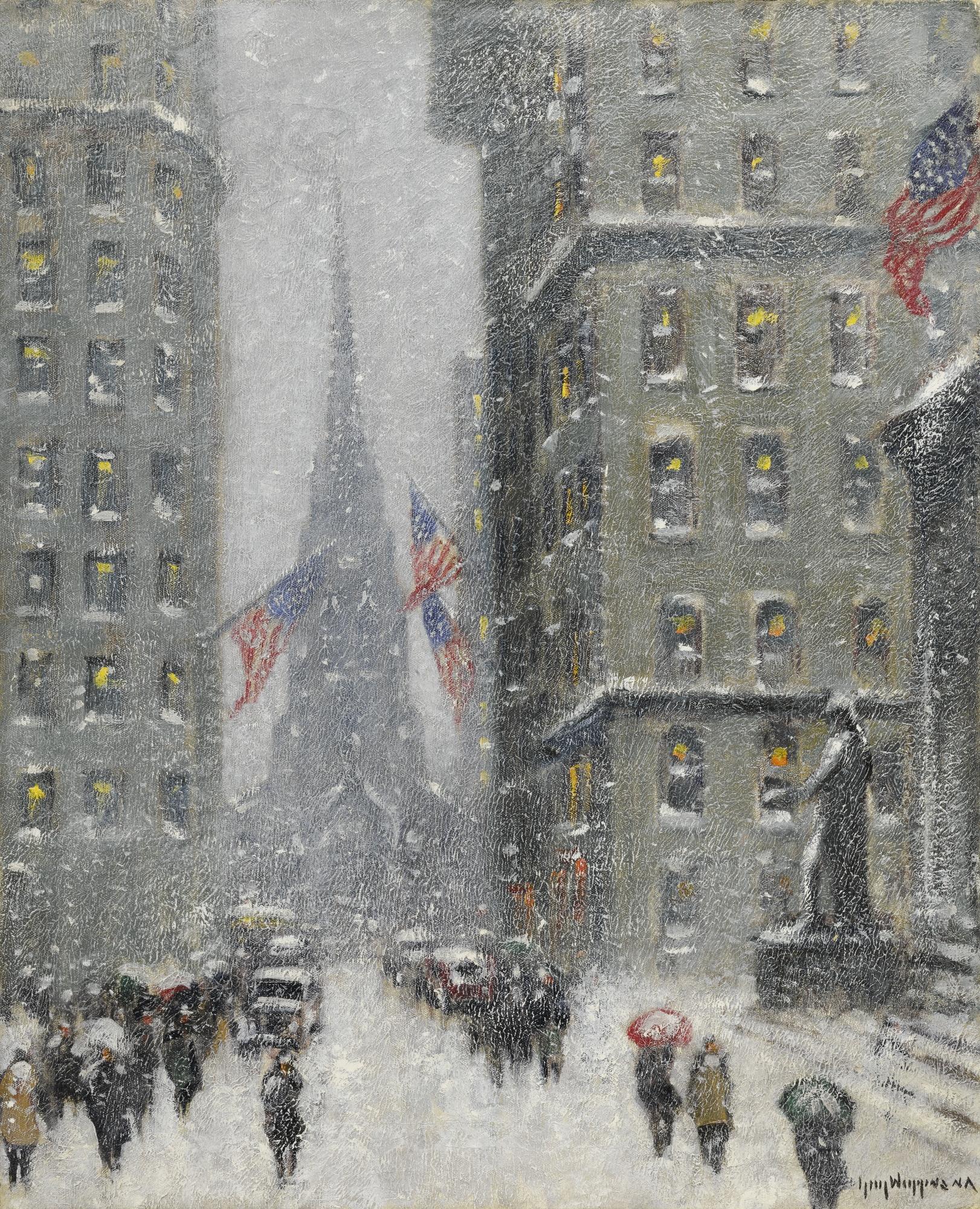 Guy Carleton Wiggins - Wall Street In Winter
