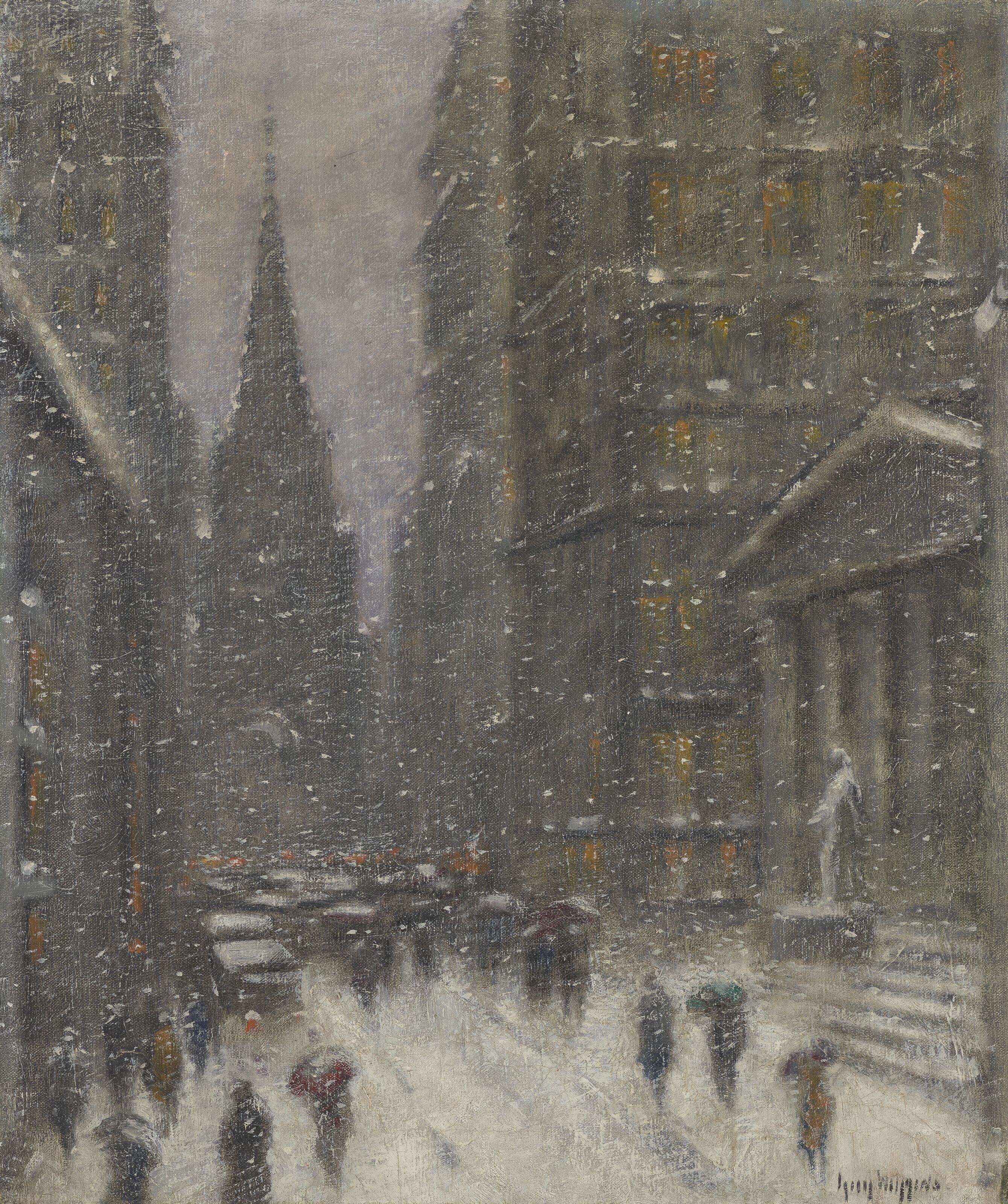Guy Carleton Wiggins - Wall Street, Winter