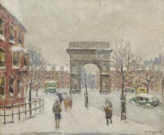 Guy Carleton Wiggins - Washington Square, New York Winter