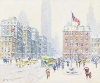 Guy Carleton Wiggins - Winter At Madison Square