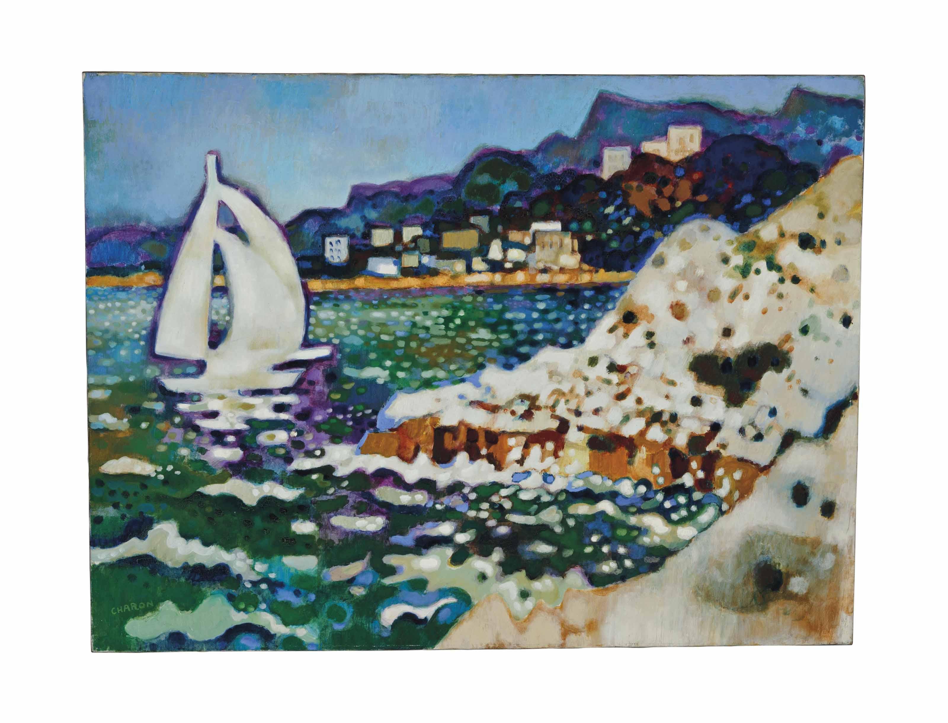 Guy Charon - Bateau dans le port