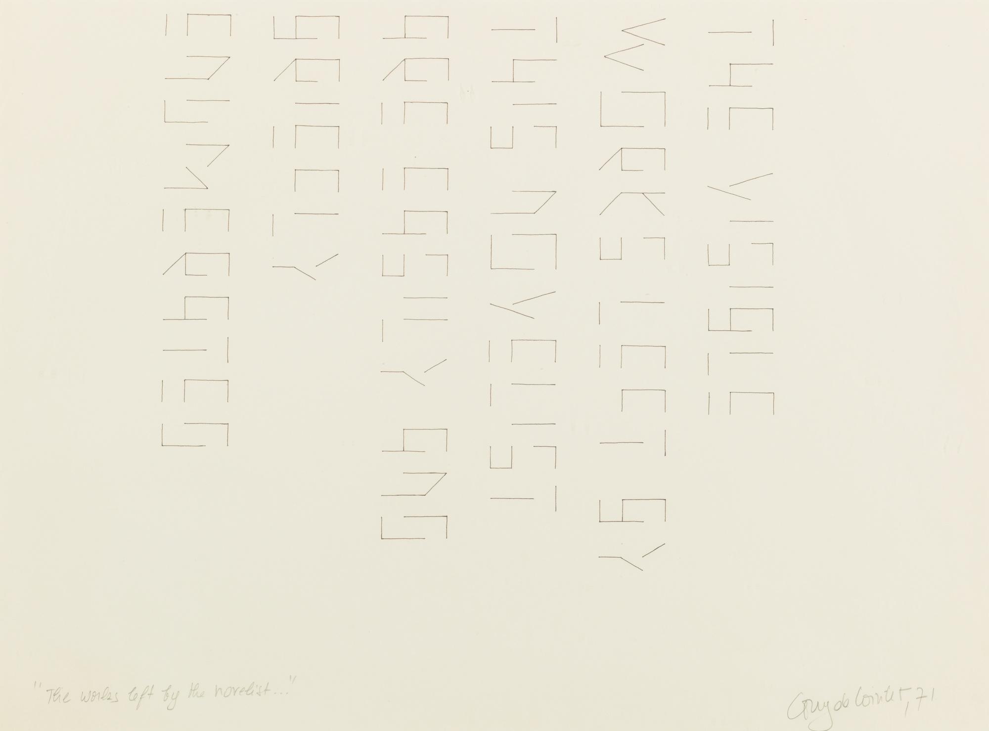 Guy de Cointet - The Works Left By The Novelist