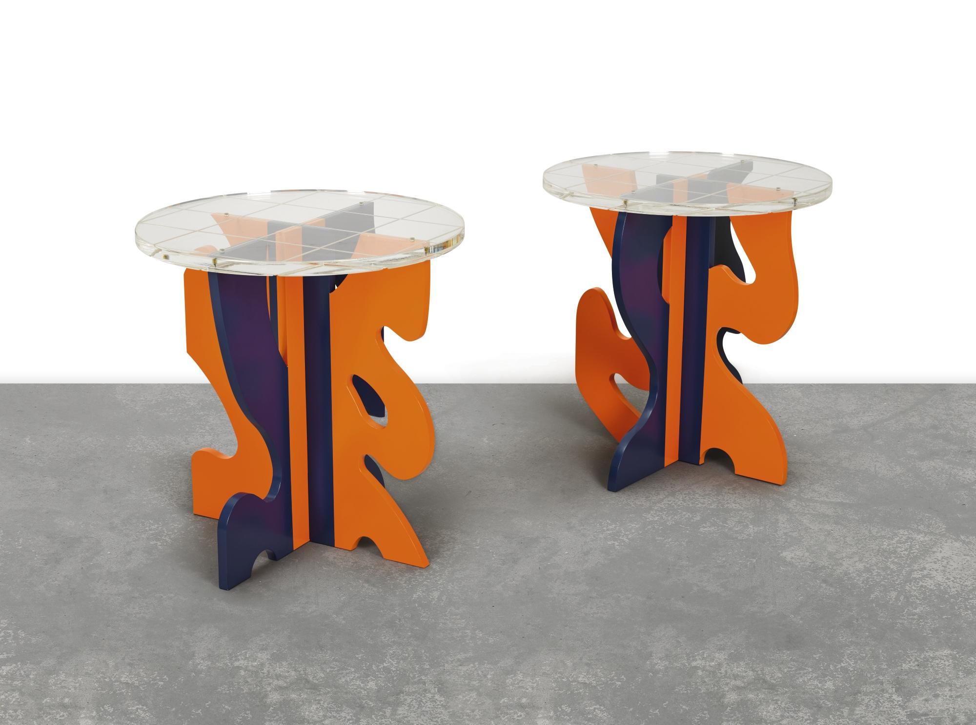 Guy De Rougemont - Tabourets Quadrilles (Stools) (Two Works)