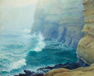 Guy Rose - Lifting Fog, La Jolla Cliffs 32 x 39 1/4 in. framed 41 1/4 x 49 in.
