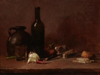 Guy Rose - Still Life with Wine Bottle and Onion 18 x 24in
