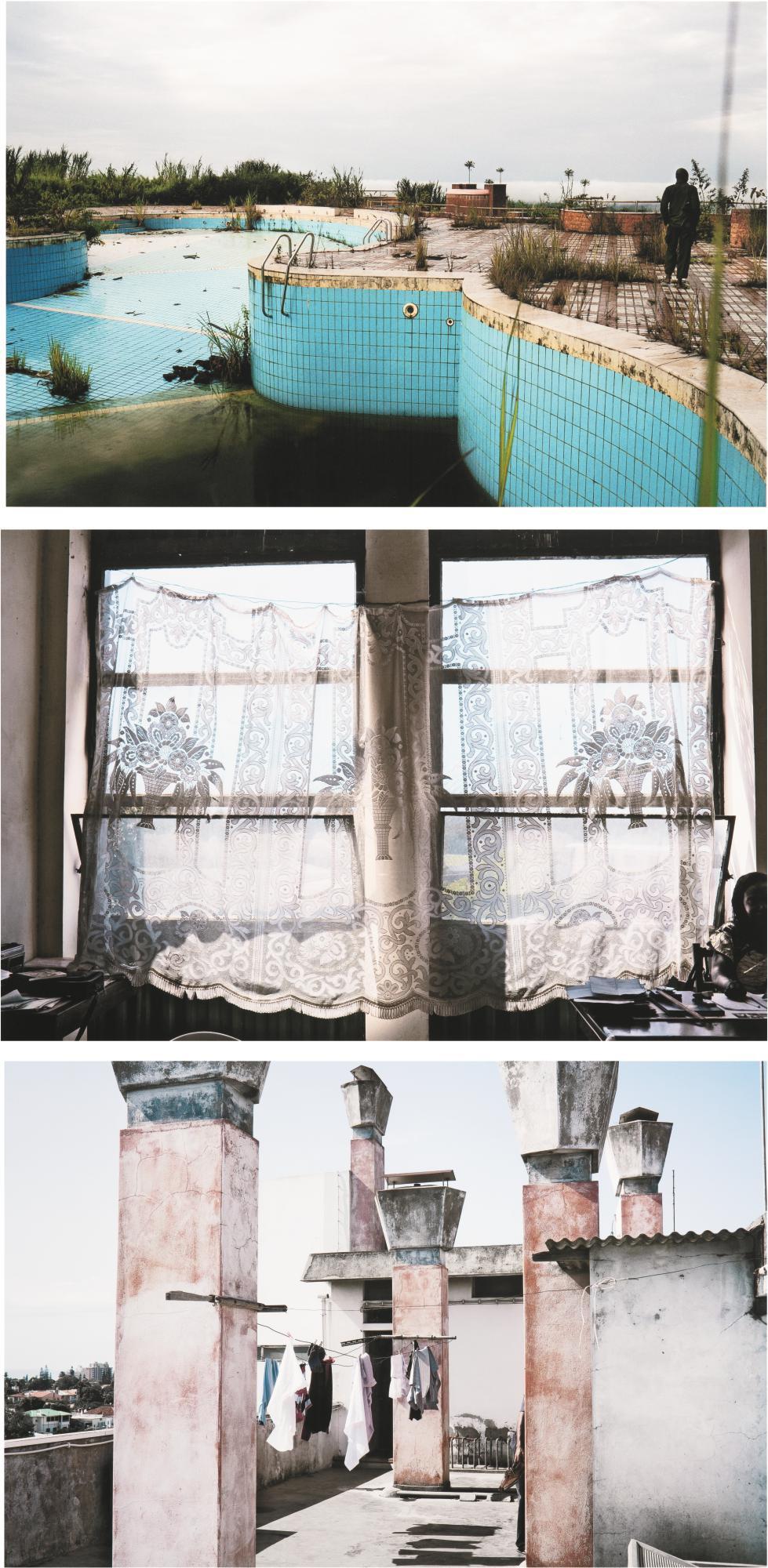 Guy Tillim - Leopold And Mobutu Series 15 The Looted Remains Of Mobutu Sese Seko\'S Residence At Gbadolite, September 2003; Lubumbashi City Hall, Dr Congo, 2007; Apartment Building, Avenue Kwame Nkrumah, Maputo, Mozambique, 2007