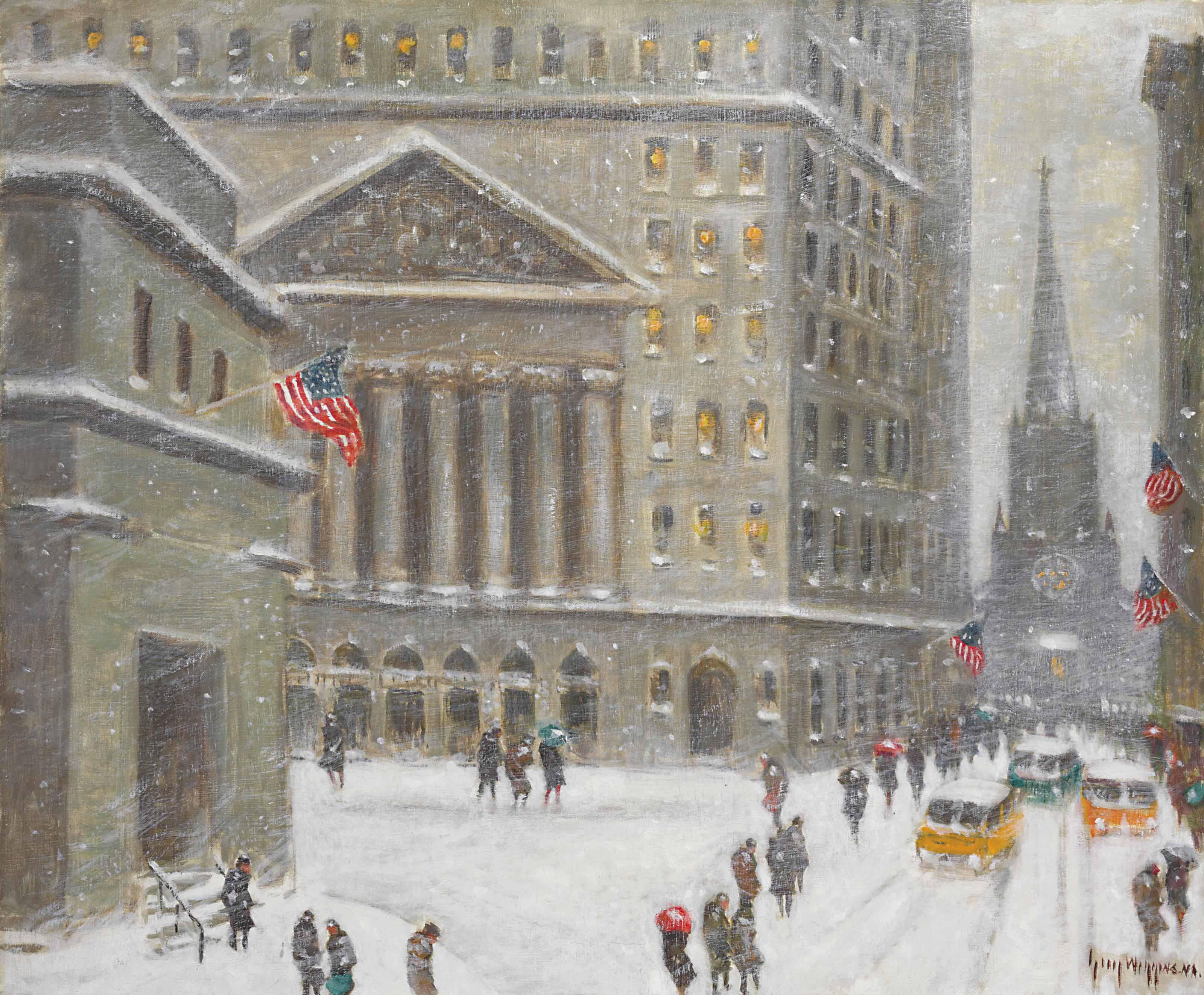Guy Wiggins - Broad And Wall Streets, In Winter