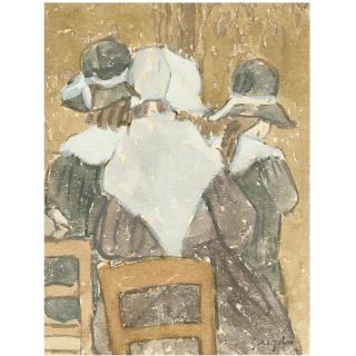 Gwen John - A Novice And Two Girls Wearing Hats