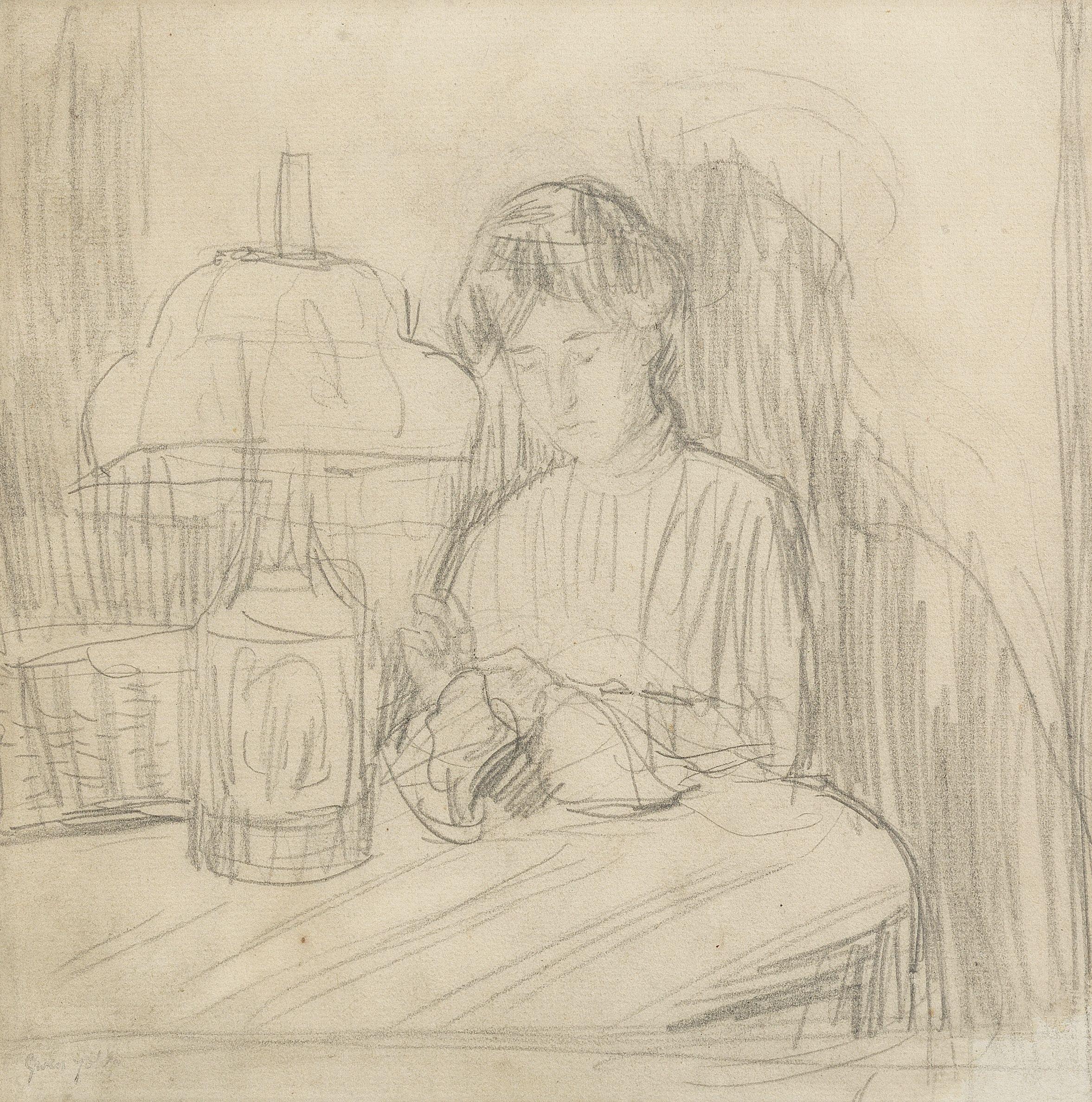 Gwen John - A Woman Sewing by Lamplight
