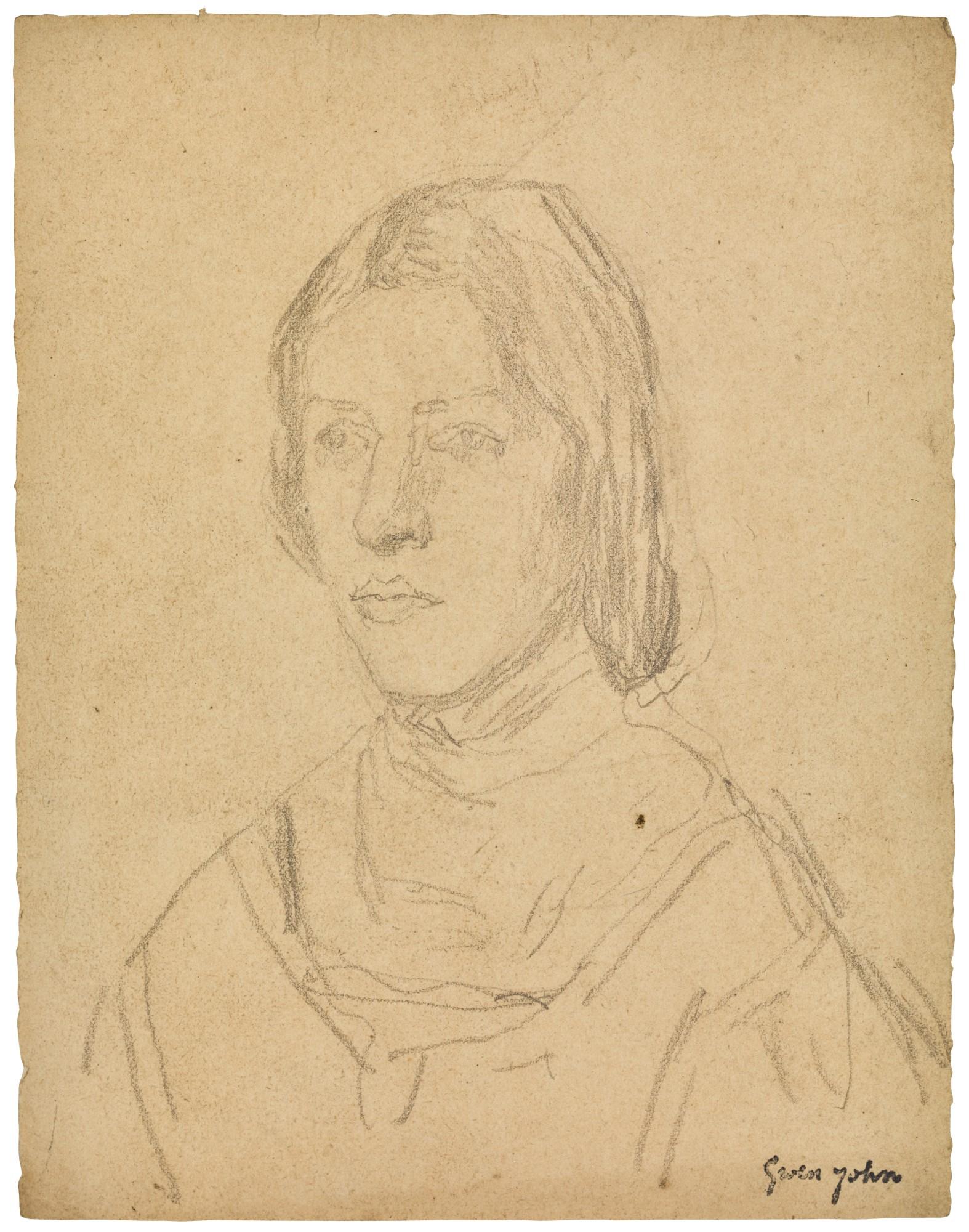 Gwen John - Bust-Length Portrait Of Young Woman In Pinafore