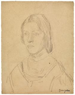 Gwen John - Bust-Length Portrait Of Young Woman In Pinafore