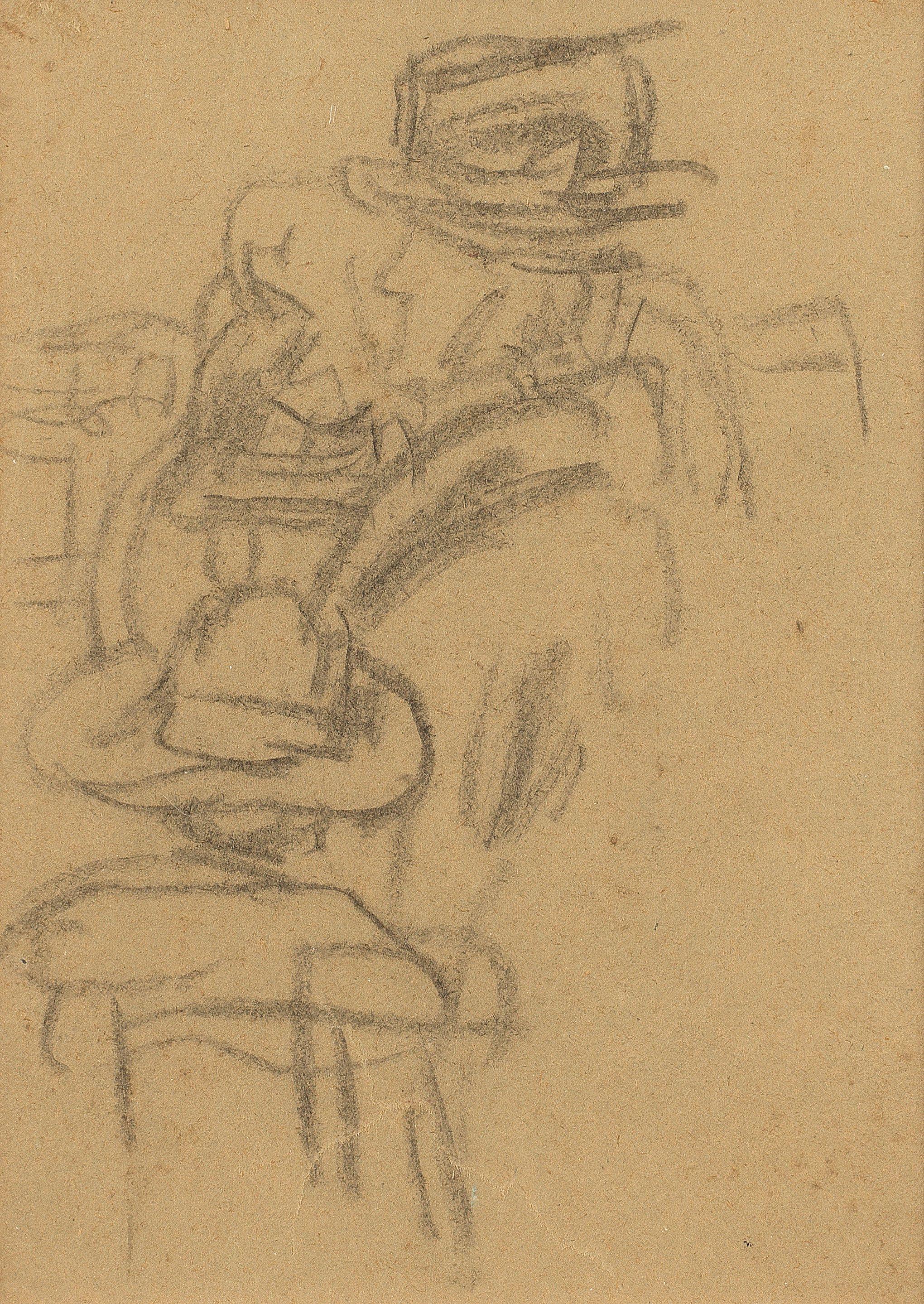 Gwen John - Child and figures in church