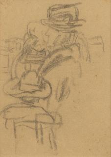 Gwen John - Child and figures in church