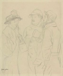 Gwen John - Girl and Two Soldiers