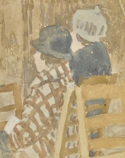 Gwen John - Girl In Checked Coat, Woman Seated