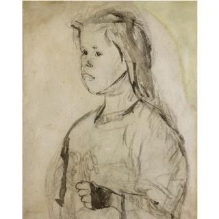 Gwen John - Little Girl Holding Flowers