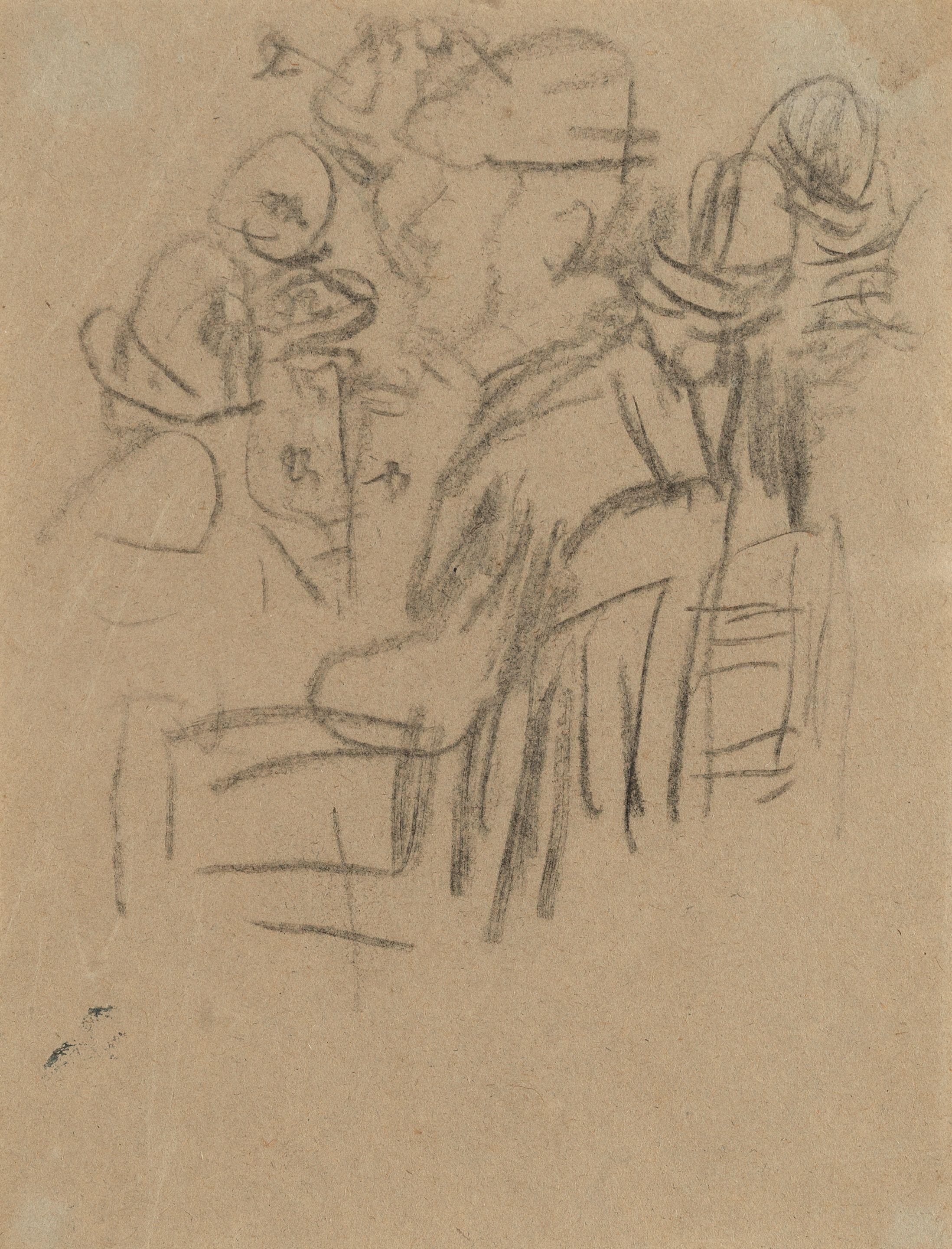 Gwen John - Man and Women Praying in Meudon Church