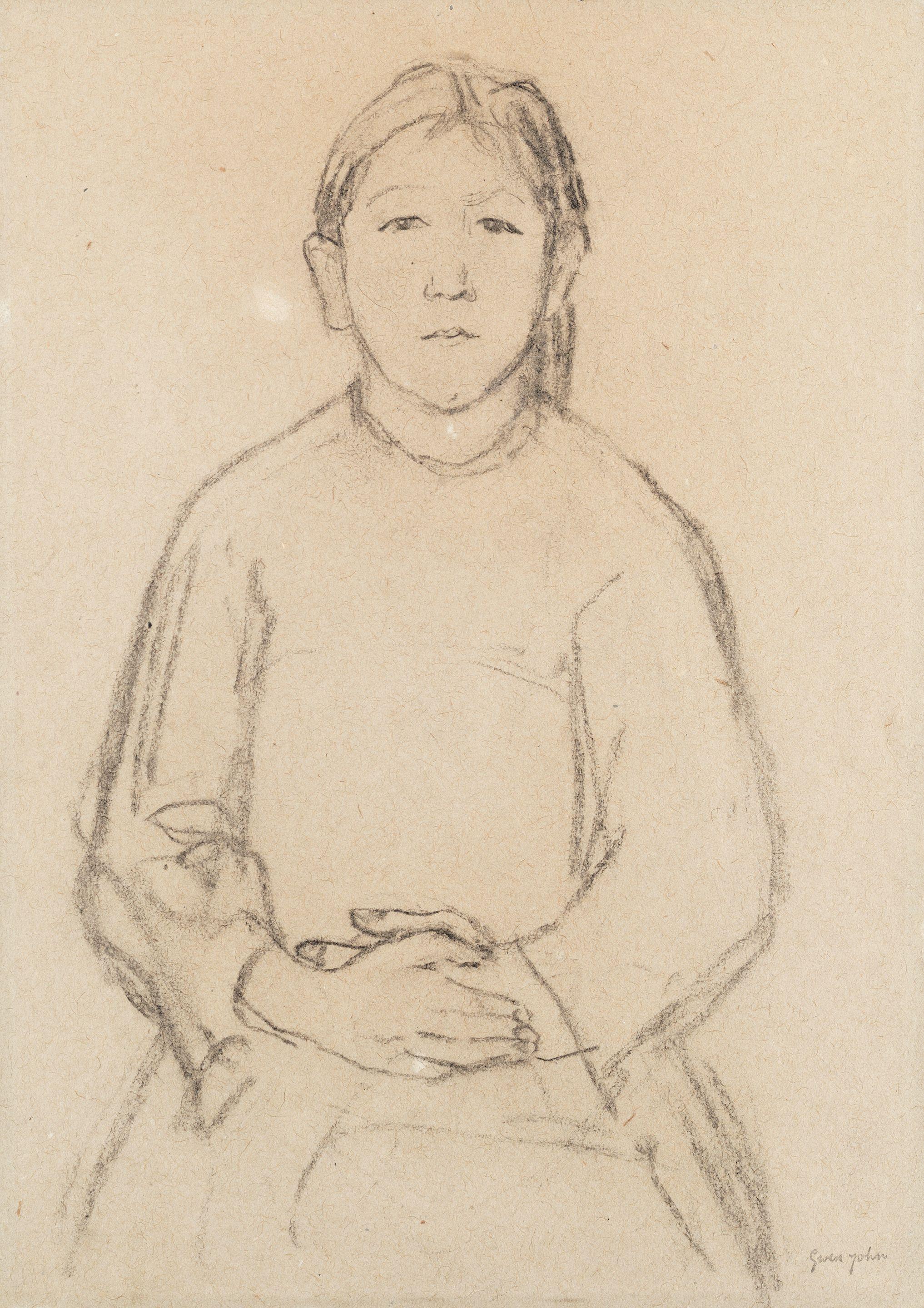 Gwen John - Study of a Seated Girl with Clasped Hands