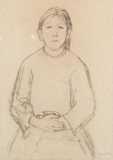 Gwen John - Study of a Seated Girl with Clasped Hands