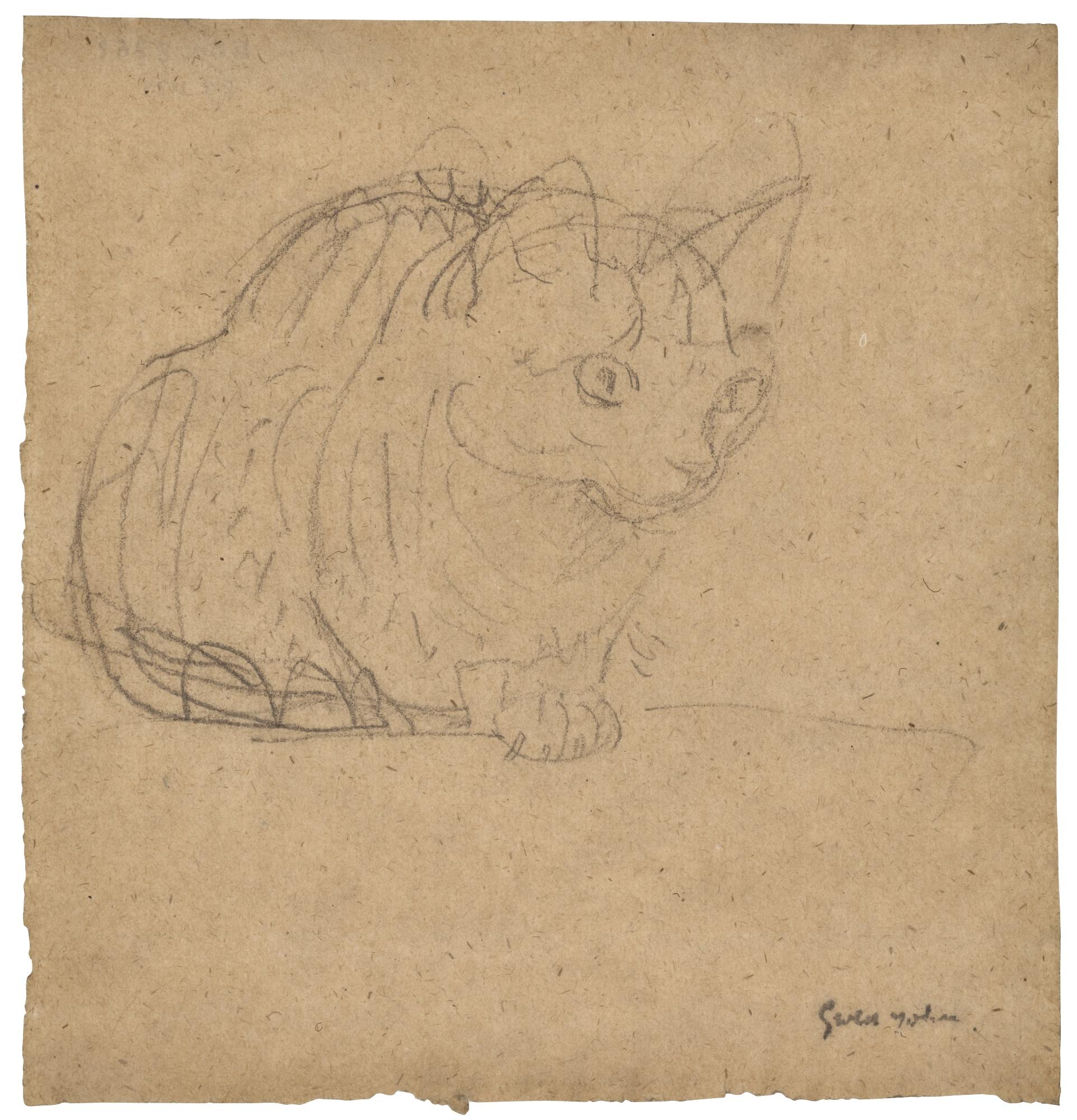Gwen John - Tabby Cat Crouching (Edgar Quintet)
