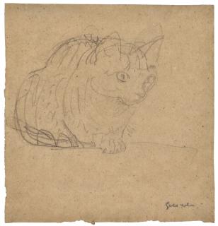 Gwen John - Tabby Cat Crouching (Edgar Quintet)