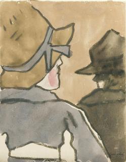 Gwen John - Two hatted women in church