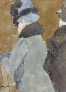 Gwen John - Two Ladies At A Balustrade, Three-Quarter View From Behind