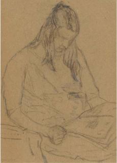 Gwen John - Young Woman Reading A Paper