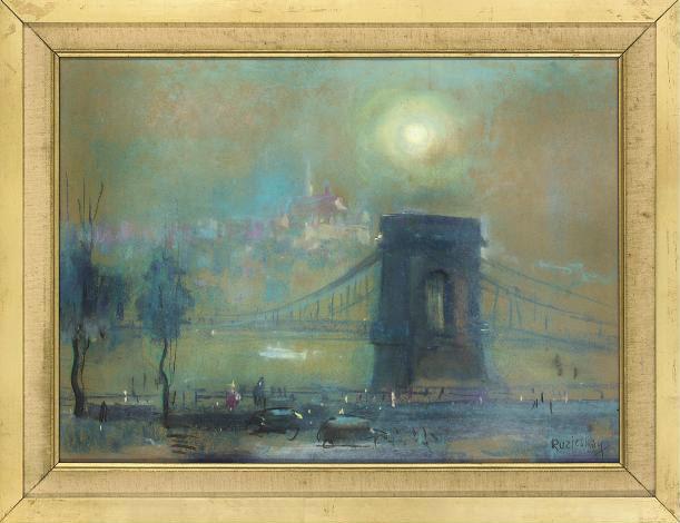 György Ruzicskay - Széchenyi Chain Bridge, Budapest; and The Hungarian Parliament Building, Budapest