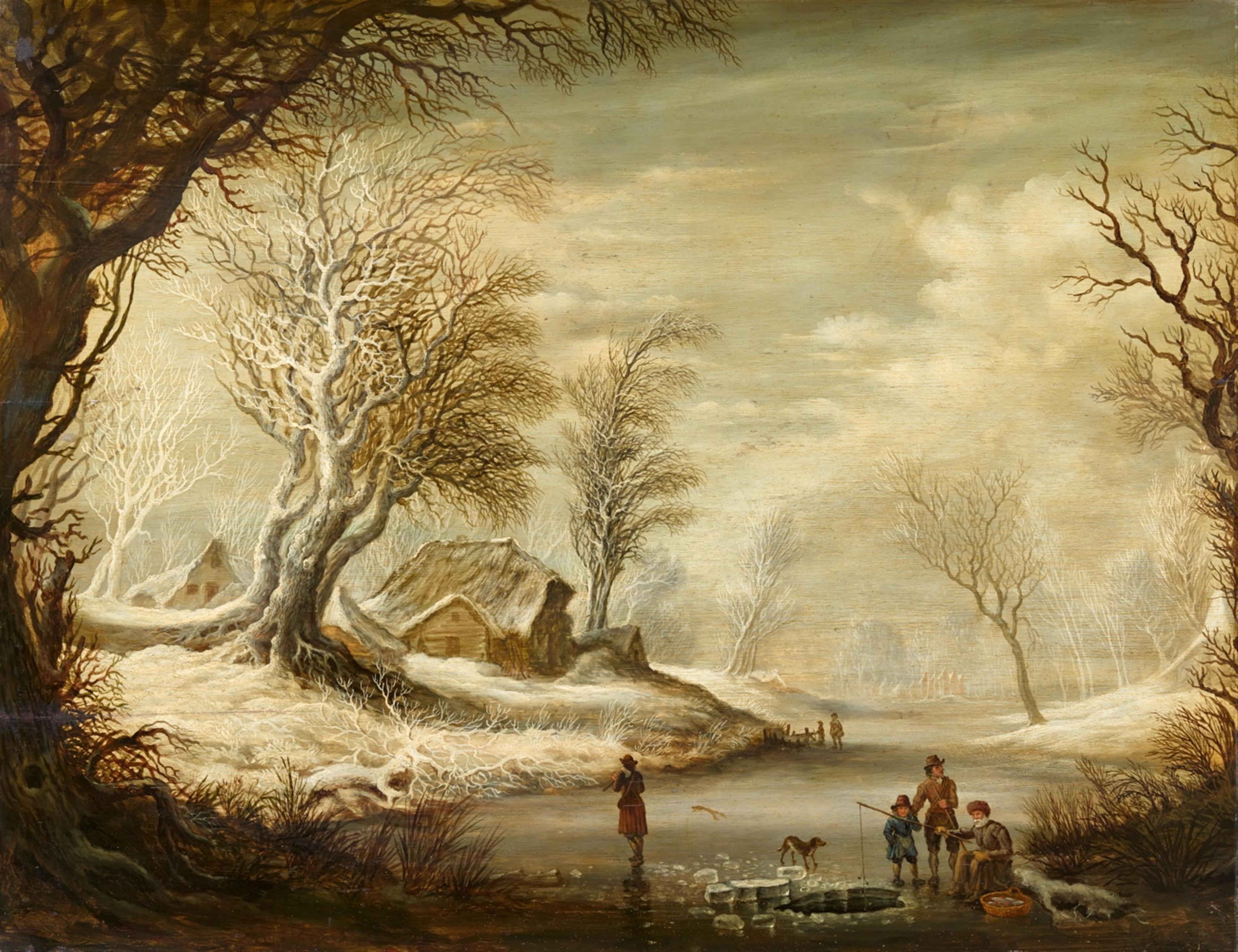 Gysbrecht Leytens - Winterlandschaft mit Eisanglern