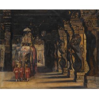 Gyula Tornai - Hungarian Indian Procession With Elephant