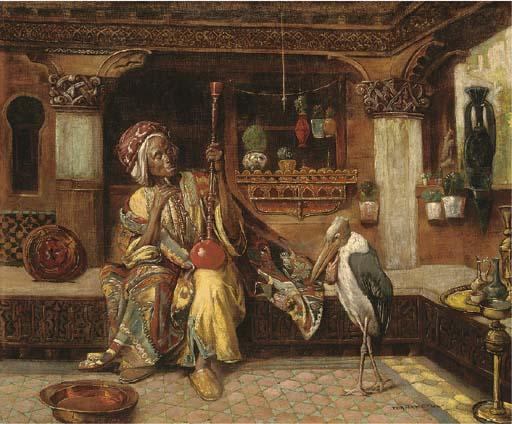 Gyula Tornai - Oriental Smoker With Hookah And Marabou