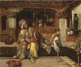 Gyula Tornai - Oriental Smoker With Hookah And Marabou
