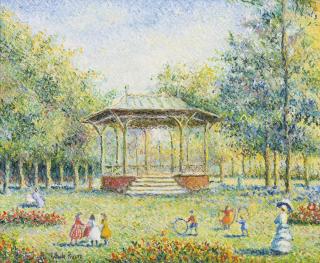 H. Claude Pissarro - Le Kiosque Du Jardin De Pontoise