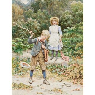 H. J. Johnstone - Australian Killing The Snake